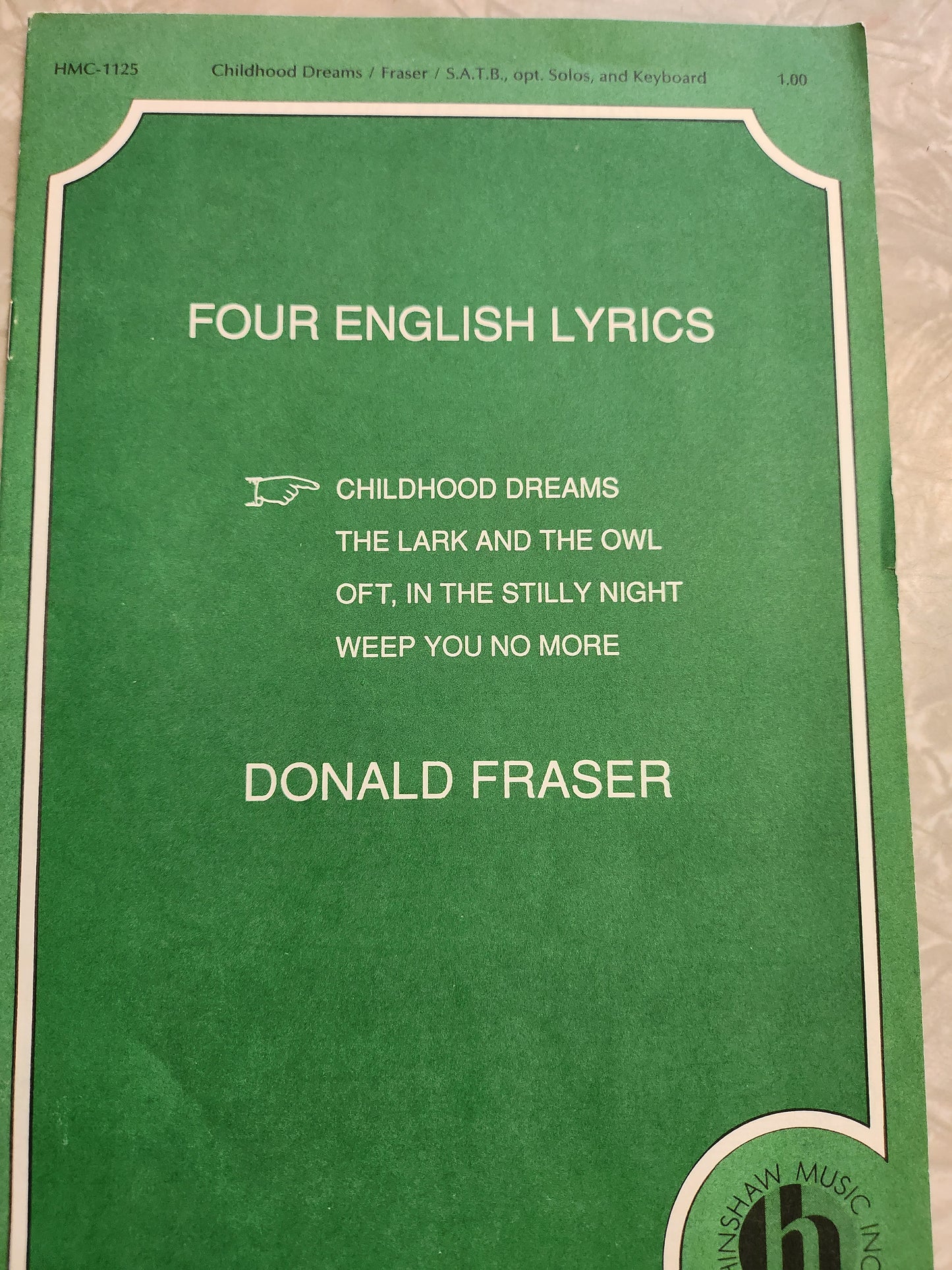 Childhood Dreams by Donald Fraser. 4-Part - Sheet Music
