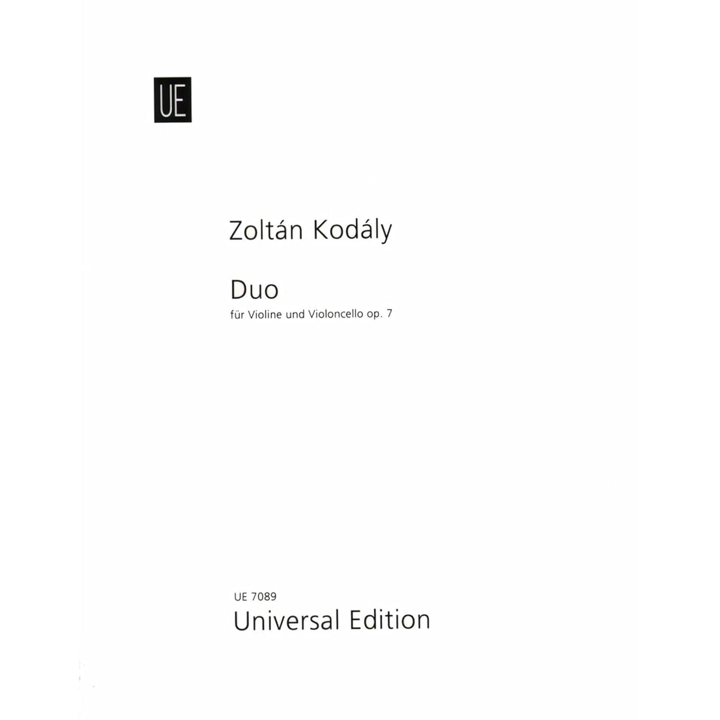 Duo: op. 7. für Violine und Violoncello. Stimmensatz. Kodály, Zoltán