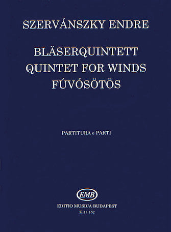Wind Quintet No. 1. Woodwind Quintet. Composed by Endre Szervánszky.