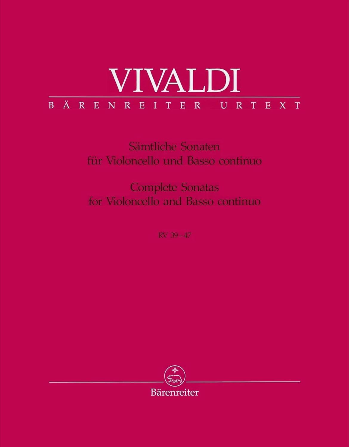 Samtliche Sonaten for Violoncello and Basso continuo RV 39-47 by Antonio Vivaldi. Piano and Keyboard - Sheet Music