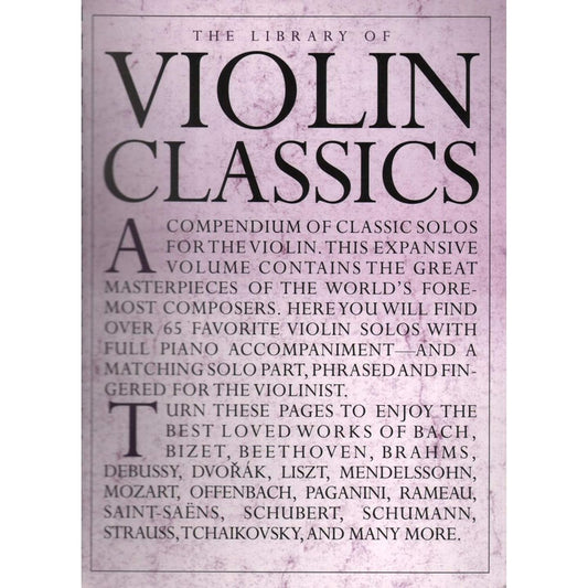 The Library of Violin Classics with Violin Solo Book Amy Appleby