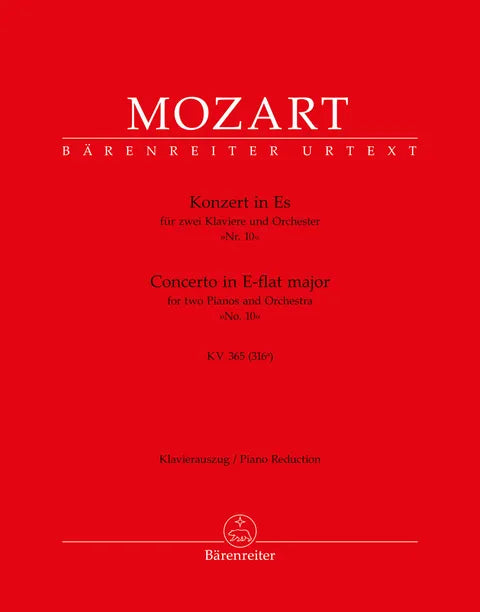 Concerto for two Pianos and Orchestra no. 10 E-flat major K. 365 (316a). By Mozart, Wolfgang Amadeus.