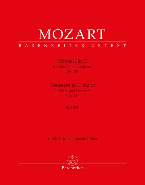 Concerto for Piano and Orchestra no. 25 C major K. 503. By Mozart, Wolfgang Amadeus.