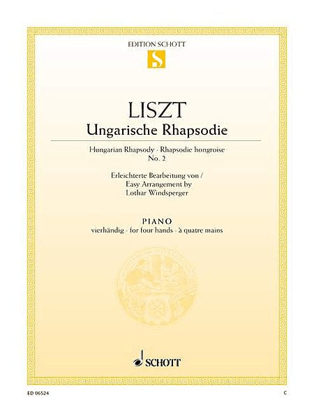 HUNGARIAN RHAPSODY NO2 EASY PIANO DUET PNO/4HDS. One Piano, Four Hands by Franz Liszt Easy Piano - Sheet Music