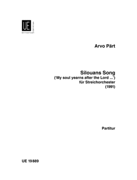 Silouans Song, String Orch, Sc by Arvo Part Orchestra - Sheet Music
