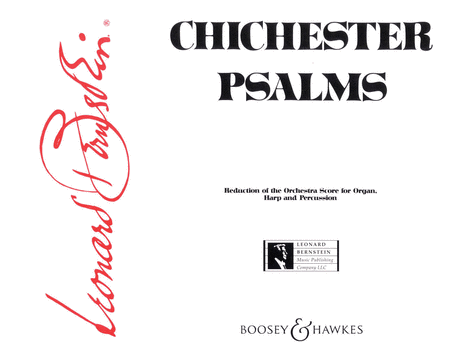 Chichester Psalms Reduced Orchestration Score and Parts by Leonard Bernstein Choir - Sheet Music
