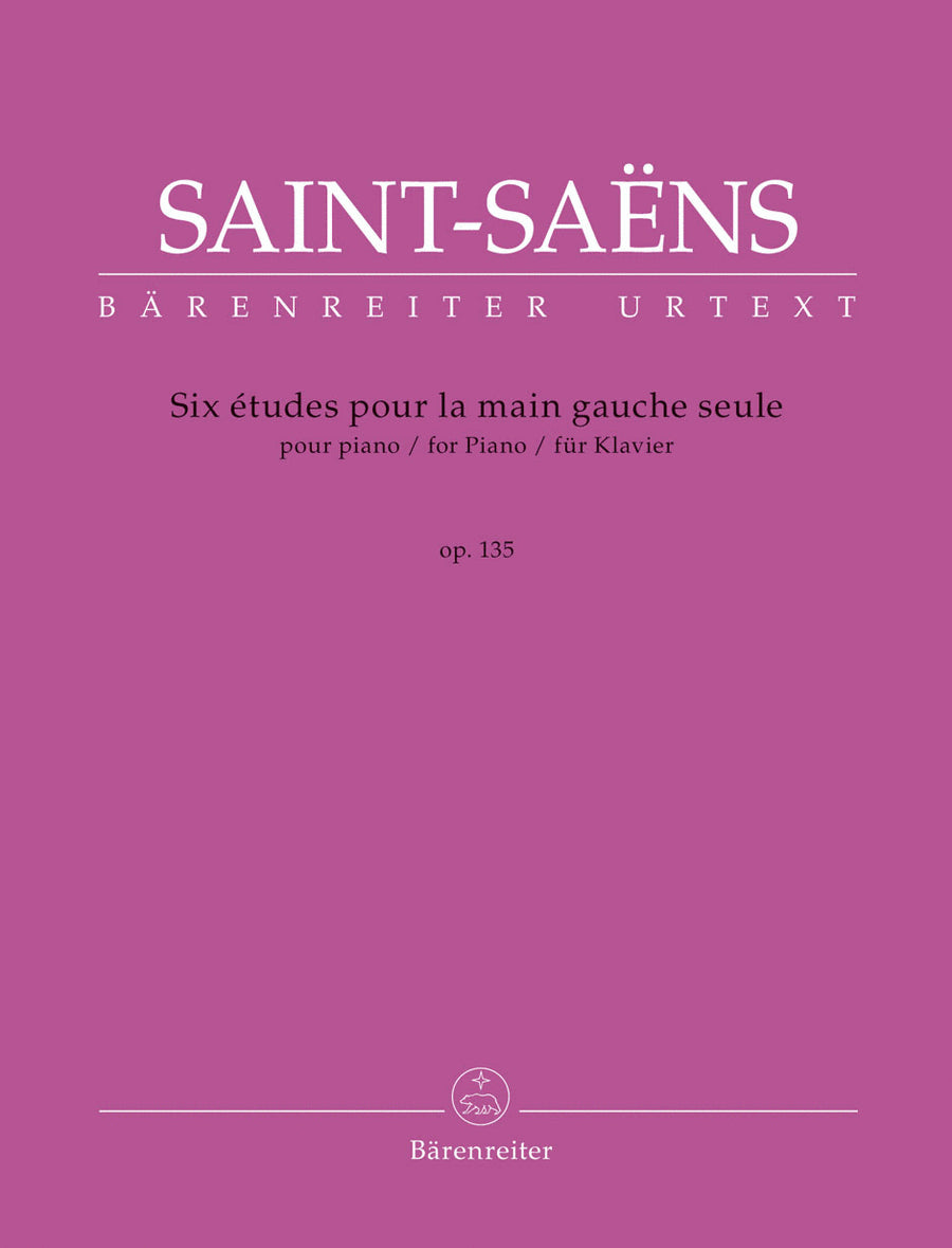 Six Études pour la main gauche seule for Piano, op. 135 R 54 by Camille Saint-Saens. Piano Solo - Sheet Music