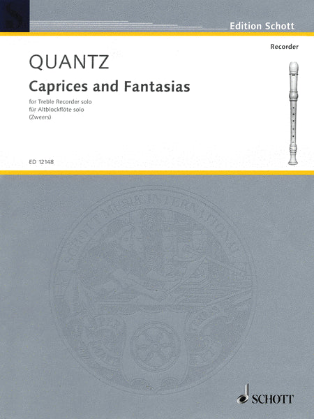 Caprices and Fantasias for Treble Recorder by Johann Joachim Quantz Recorder - Sheet Music