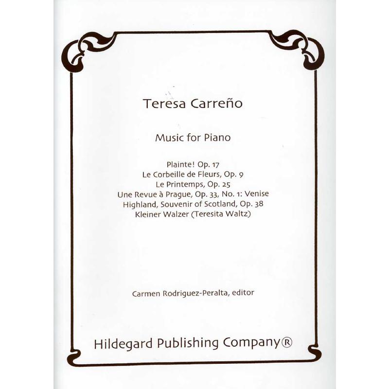 Music For Piano by Teresa Carreno Chamber Music - Sheet Music