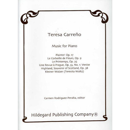 Music For Piano by Teresa Carreno Chamber Music - Sheet Music