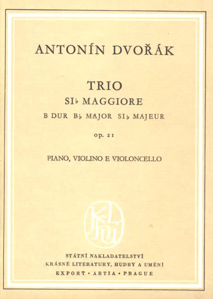 Klaviertrio B Flat Major, Op. 21 [Paperback] Antonín Dvořák