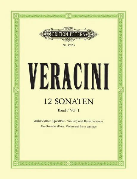 12 Sonatas Op.1 Vol.2 By Francesco Maria Veracini. Arranged By Walter Kolneder. For Violin, Piano. [Paperback] Francesco Maria Veracini