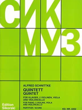 Piano Quintet by Alfred Schnittke. Piano - Sheet Music