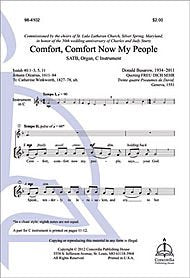 Comfort, Comfort Now My People Composed By Donald Busarow. For Satb Choir, Organ, C Instrument. Octavo. [Paperback] Donald Busarow
