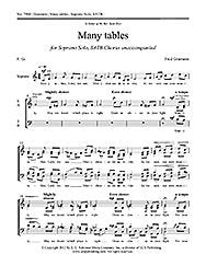 Many Tables Composed By Fred Gramann. For Soprano Voice Solo, Satb Choir a Cappella. General, Communion, Service. Moderately Easy. [Paperback] Fred Gramann