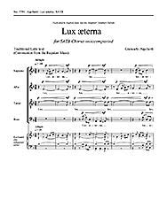 Lux Aeterna Composed By Giancarlo Aquilanti. For Satb Choir. General, Memorial. Octavo. Duration 5 Minutes, 30 Seconds. [Paperback] Giancarlo Aquilanti