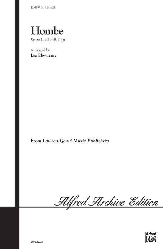 Hombe. 4-Part - Sheet Music. Arranged by Laz Ekwueme.