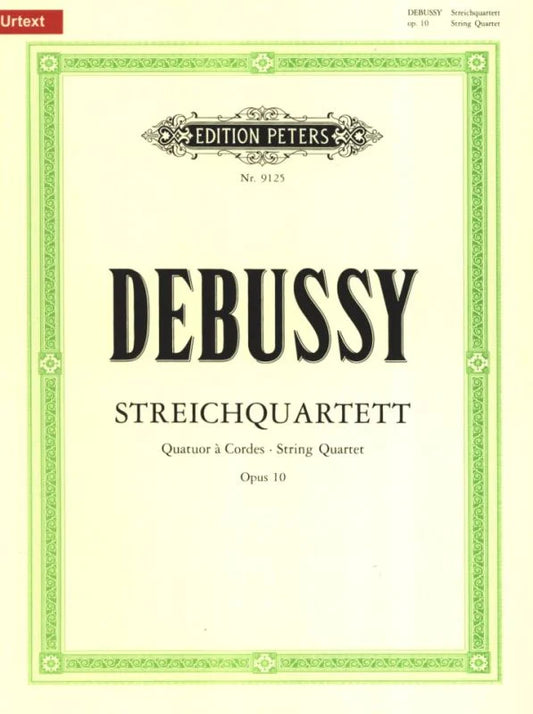 String Quartet Op.10 By Claude Debussy. Edited By Zimmermann. For 2 Violins, Viola, Cello. This Edition: Urtext. Parts. [Paperback] Claude DebussyString Quartet Op. 10 Set of Parts, Urtext by Claude Debussy. String Quartet - Sheet Music