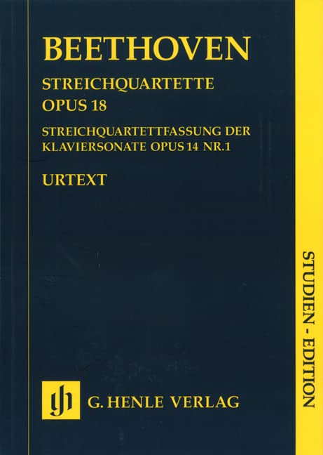 Beethoven: String Quartets, Op. 18 [Study Score] (Includes String Quartet Version of the Piano Sonata, Op. 14) [Sheet music] Ludwig van Beethoven