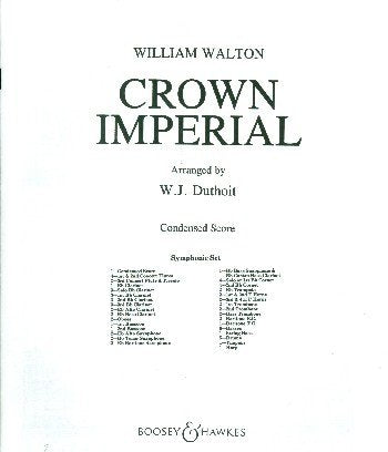 Crown Imperial: A Coronation March. QMB 76. wind band. Piano conducteur. [Sheet music] Duthoit, W. J. and Walton, William