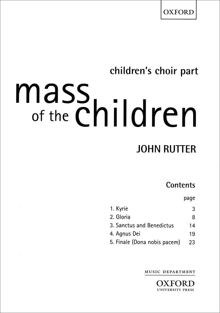 Mass of the Children. By Rutter, John