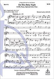 On This Holy Night Composed By Michael Larkin. For Satb Choir, Piano and Optional Vocal Solo, Flute. Octavo. [Paperback] Michael Larkin