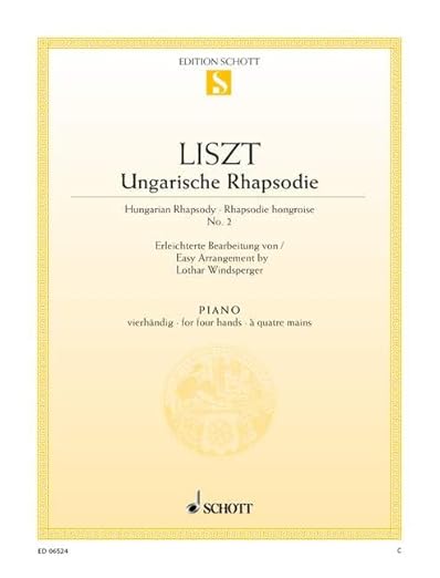 Rhapsodie hongroise: No. 2 do dièse mineur. piano (4 hands). [Sheet music] Bendel, Franz; Windsperger, Lothar and Liszt, Franz