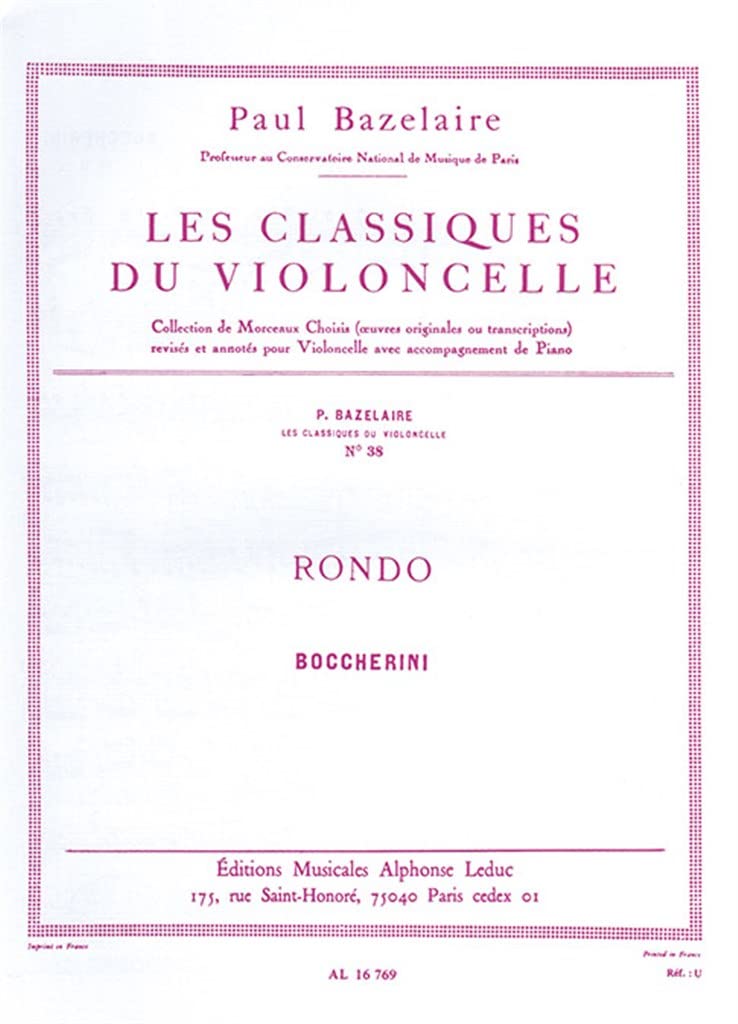 Rondo (arr. for cello) [Sheet music] Arr: Bazelaire Boccherini