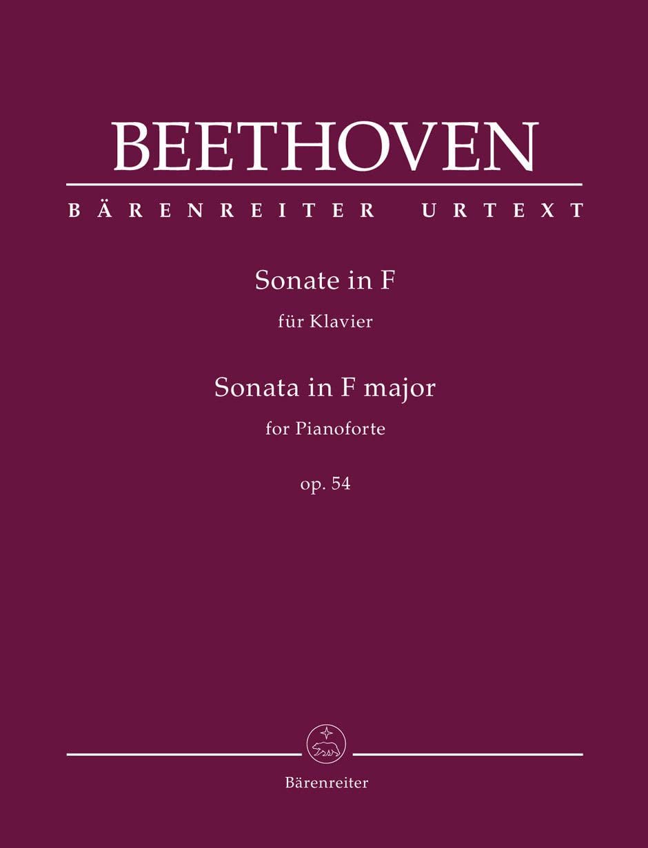 Beethoven: Piano Sonata No. 22 in F Major, Op. 54 [Paperback] Ludwig van Beethoven and Jonathan Del Mar