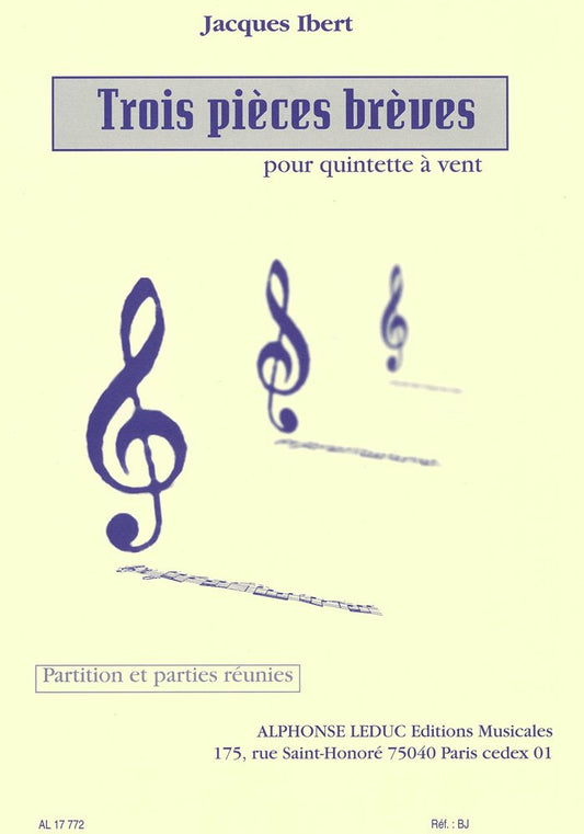 JACQUES IBERT: 3 PIECES BREVES [Paperback] IBERT  JACQUES (COMP