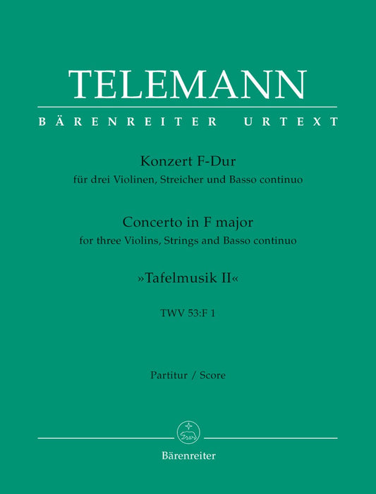Telemann: Concerto for three Violins, Strings and Basso continuo in F Major TWV 53:F1.