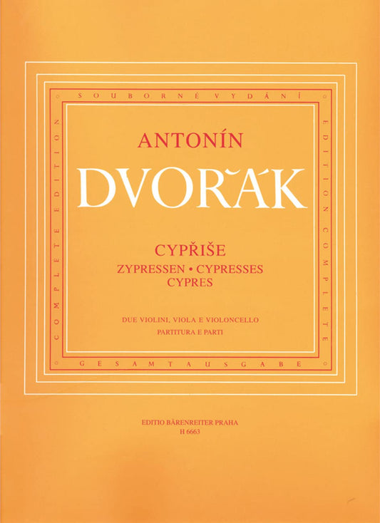 Dvořák: Cypresses [Sheet music] AntonÃn DvoÅ™Ã¡k