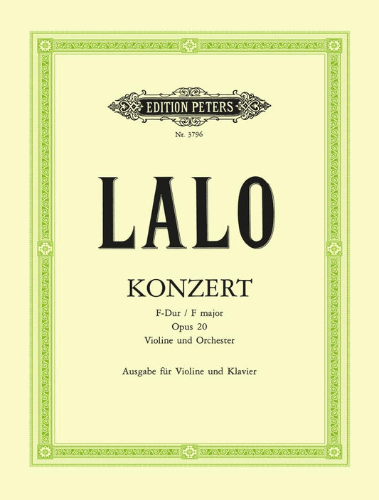 Concerto No. 1 Op. 20 (Edition Peters) [Paperback] Lalo, Édouard and Hermann, Carl