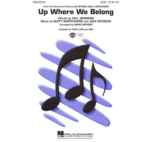 Up Where We Belong from An Officer and a Gentleman by Buffy Sainte-Marie 4-Part - Sheet Music By Will Jennings