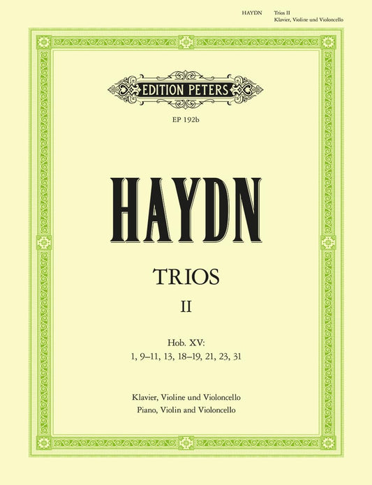 Piano Trios: Hob. XV:1, 9-11, 13, 18, 19, 21, 23, 31 (Edition Peters, 2) [Paperback] Haydn, Joseph and Hermann, Carl