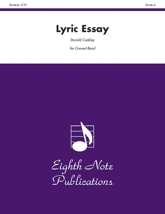 Lyric Essay: Conductor Score & Parts (Eighth Note Publications) [Paperback] Coakley, Donald