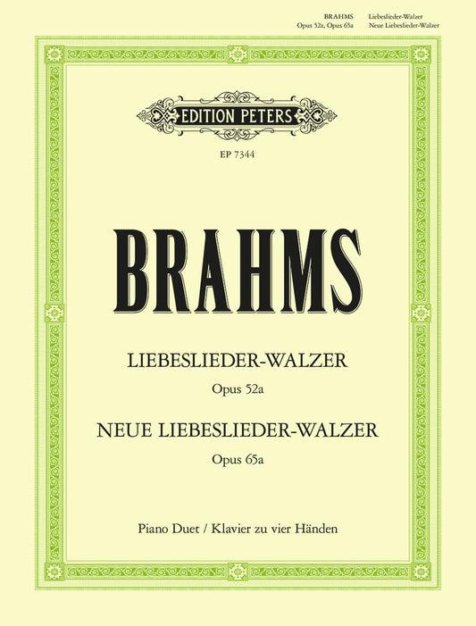 Liebeslieder-Walzer Op. 52a; Neue Liebeslieder-Walzer Op. 65a for Piano Duet (Edition Peters) [Paperback] Brahms, Johannes