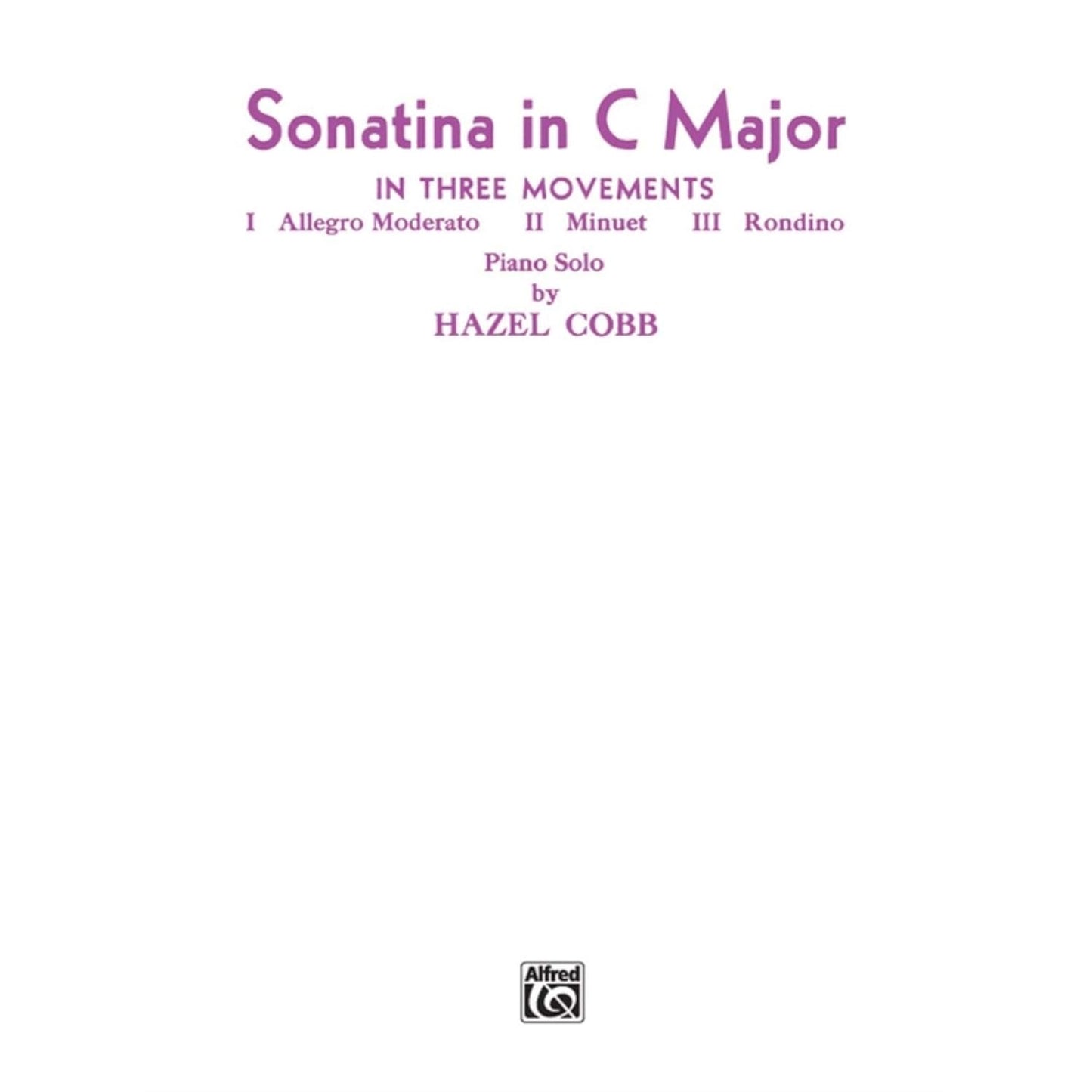 Sonatina in C Major In Three Movements Piano Solo - Sheet Music
