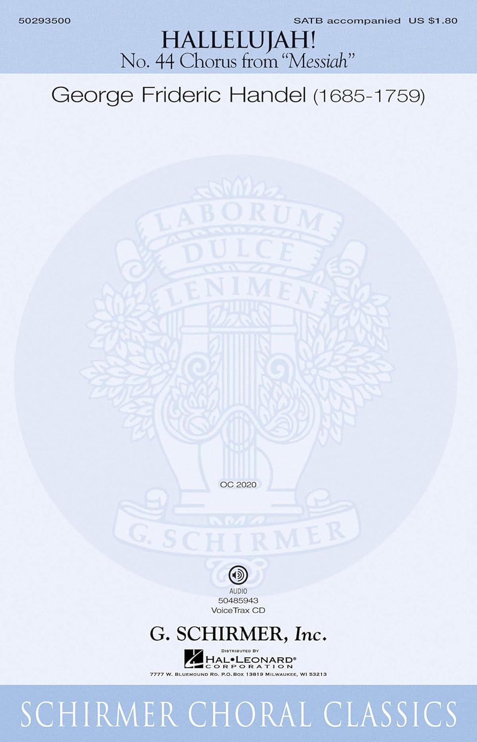 Hallelujah Chorus (from The Messiah) SATB Accompanied. NO.  44 Chorus from Messiah. By Handel, George Frideric