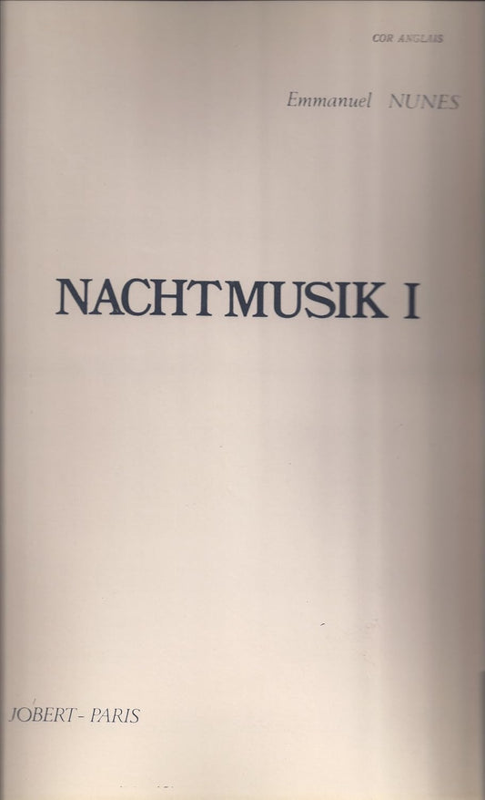 Nachtmusik 1 [Paperback] Emanuel Nunes