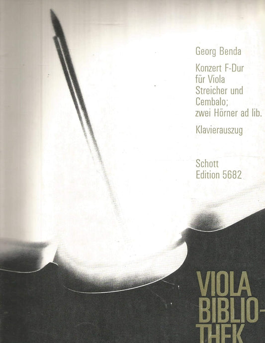 Georg Benda. Concerto F major for Viola & Piano. Walter Lebermann [Staple Bound] Georg Benda. Walter Lebermann