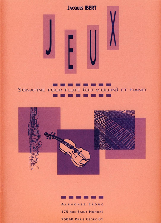 IBERT - Jeux (Sonatine) para Flauta (Violin) y Piano [Paperback] Ibert