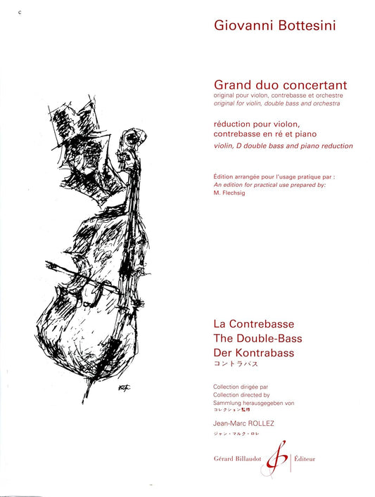 Grand duo concertant (Solo Parts with Piano Reduction). By Giovanni Bottesini.