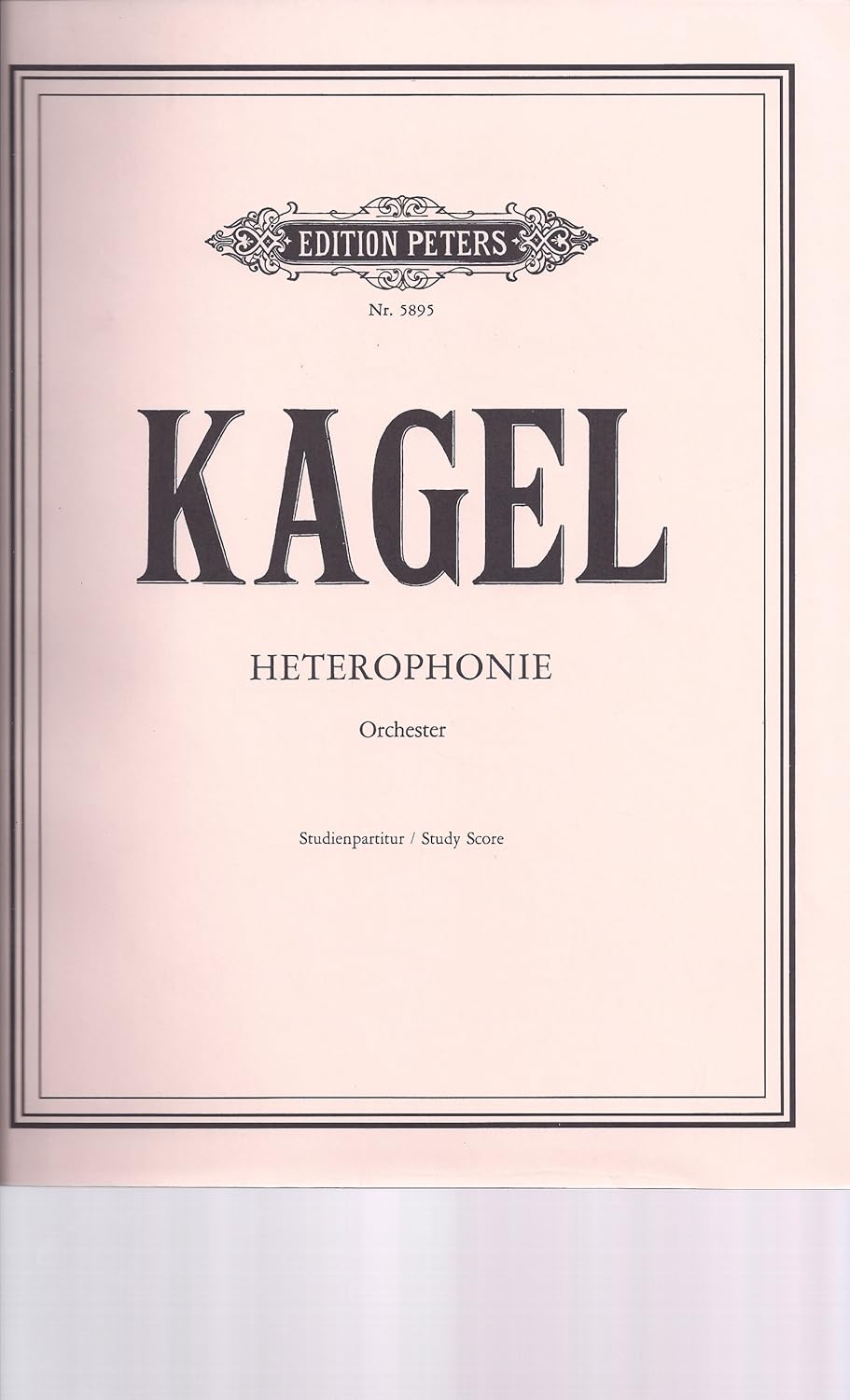 Heterophonie By Mauricio Kagel. Contemporary Large Ensemble/orchestra. [Paperback] Mauricio Kagel