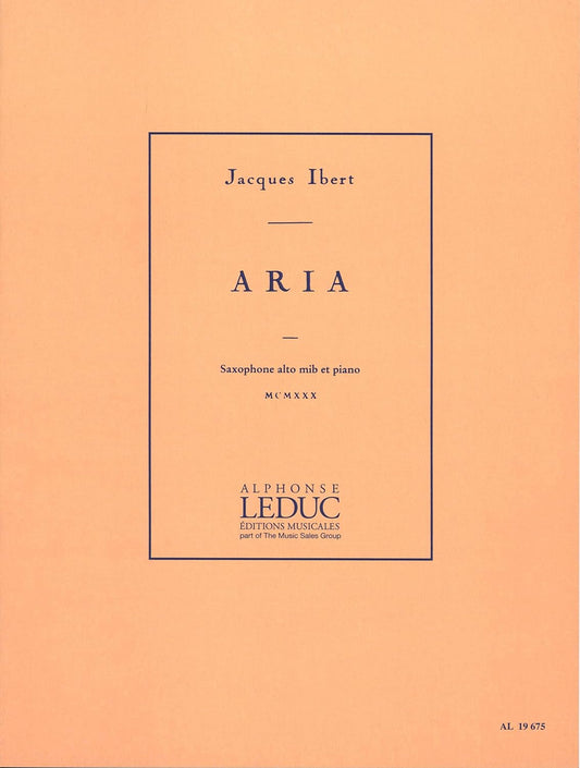 Aria for Alto Saxophone and Piano. By Jacques Ibert