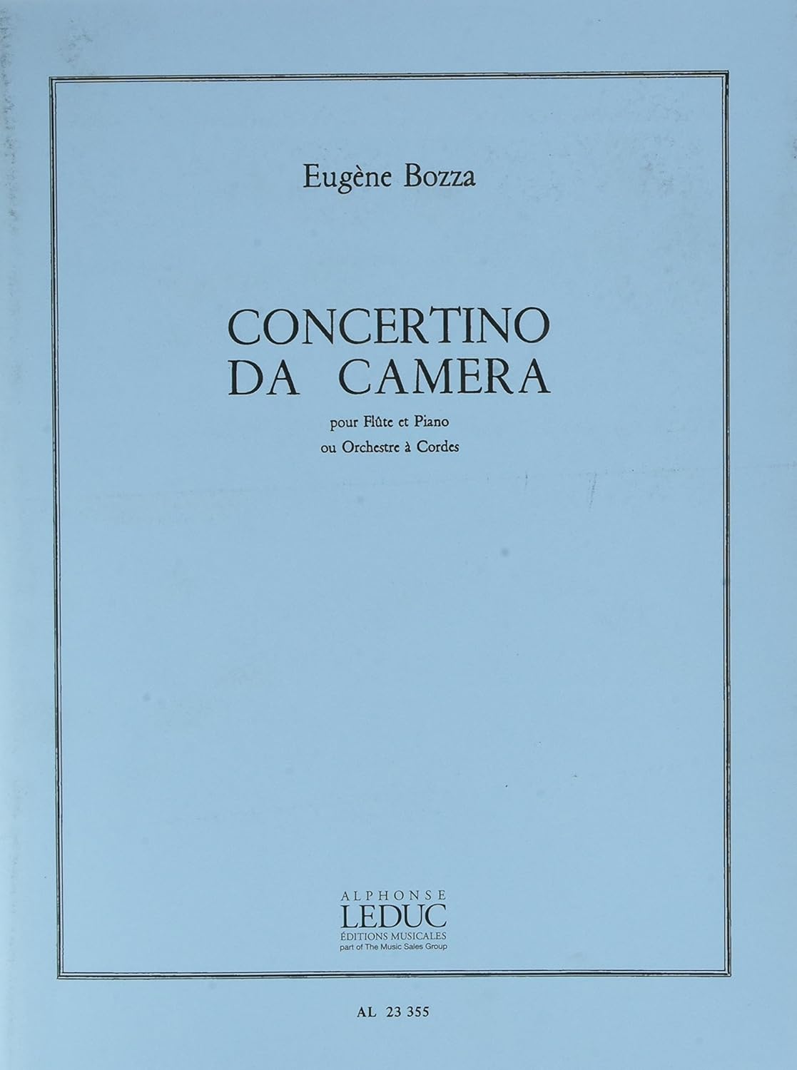 Bozza: Concertino Da Camera (flute & Piano) [Paperback] BOZZA