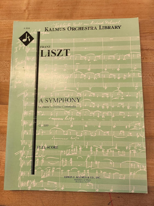 Dante Symphony, G. 109 Eine Symphonie zu Dantes Divina Commedia [Paperback] Liszt, Franz