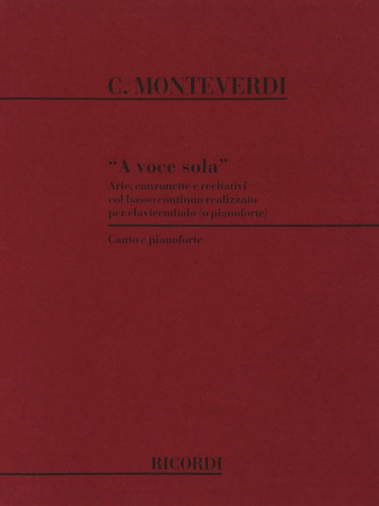A VOCE SOLA CHANT. By CLAUDIO MONTEVERDI