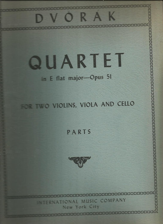 Quartet No. 10 in E Flat Major, Op. 51. By Antonin Dvorak. Edited By Paganini Quartet. For String Quartet (2 Violins, Viola, Cello). String Ensembles Without Piano. [Paperback] Antonín Dvořák