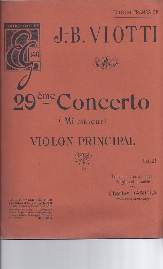 Concerto No.29 By Giovanni Battista Viotti [Paperback] Giovanni Battista Viotti